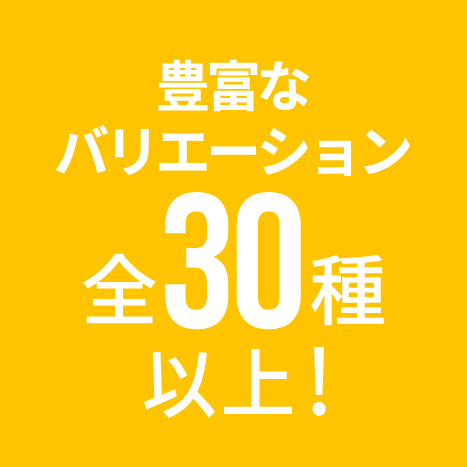 豊富なバリエーション 全30種以上!